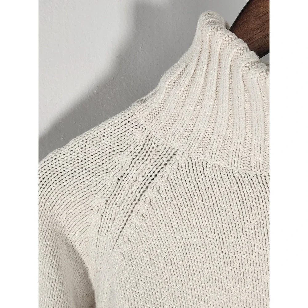 Vintage Coldwater‎ Creek Cream Ivory Thick Cotton Turtleneck Sweater Size 1X